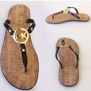 Michael Kors Charm Jelly PVC Cork Black Sandal